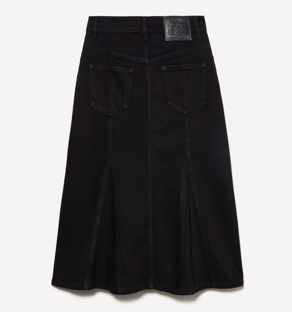Gonna di jeans svasata nera - gonne midi, longuette donna - Nero | Sisley image number 7
